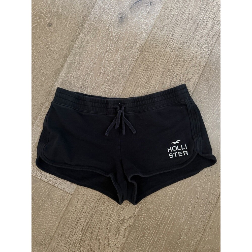 Women’s Hollister Black Sweatshorts Drawstring Elastic Waist Logo Size M